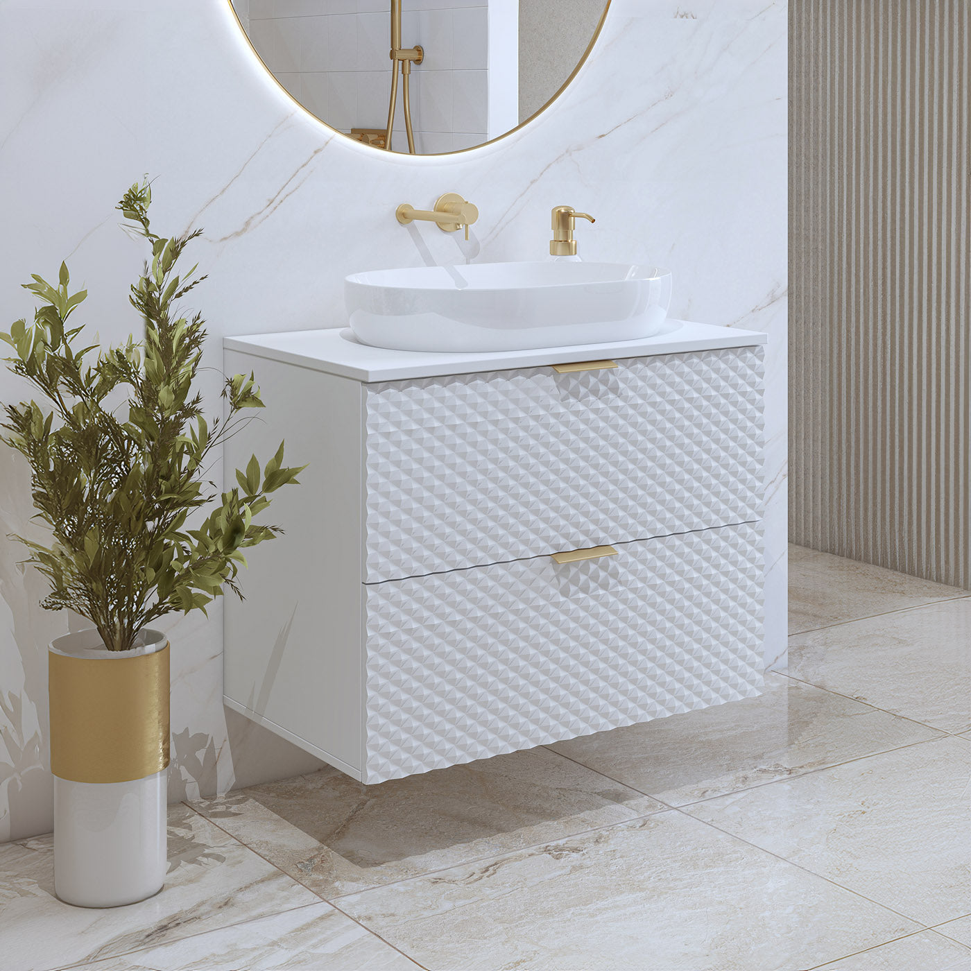 Skapis Lors 80/49/63 cm balts - N1 Home