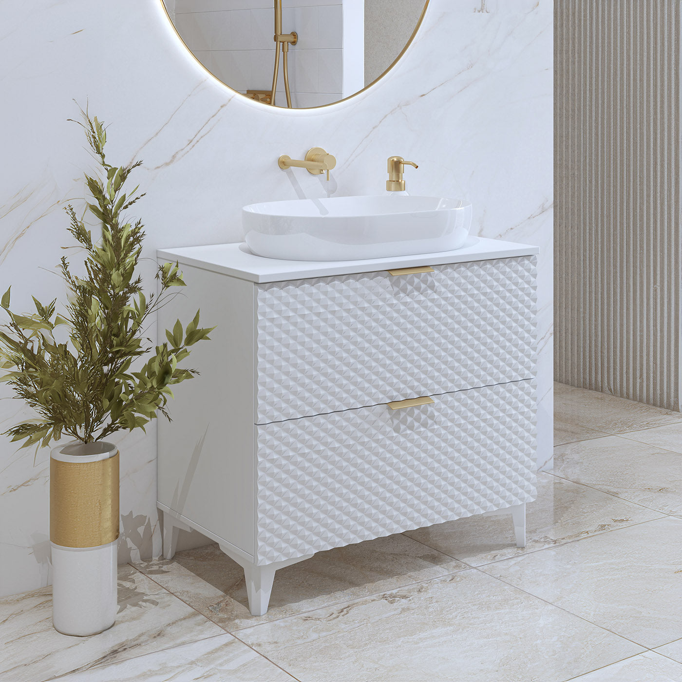 Skapis Lors 80/49/63 cm balts - N1 Home