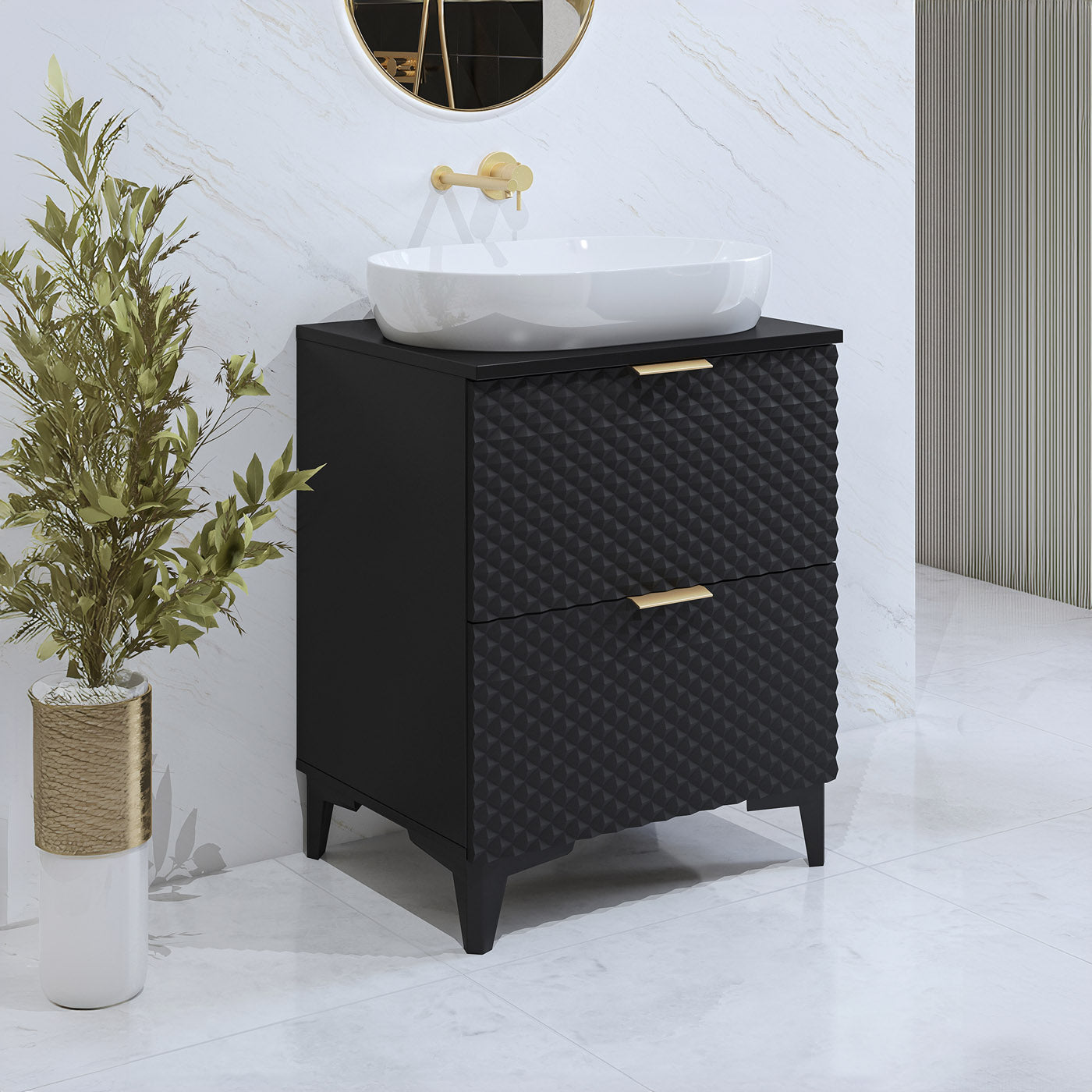 Skapis Lors 60/49/63 cm melns - N1 Home