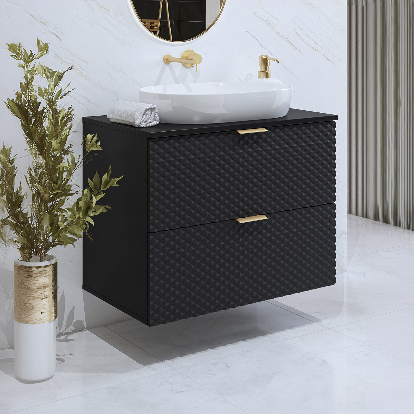 Skapis Lors 80/49/63 cm melns - N1 Home