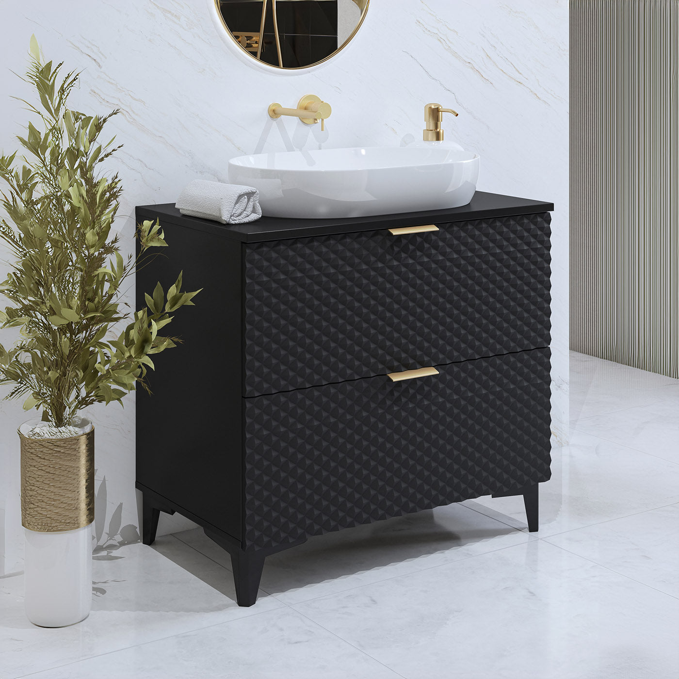 Skapis Lors 80/49/63 cm melns - N1 Home