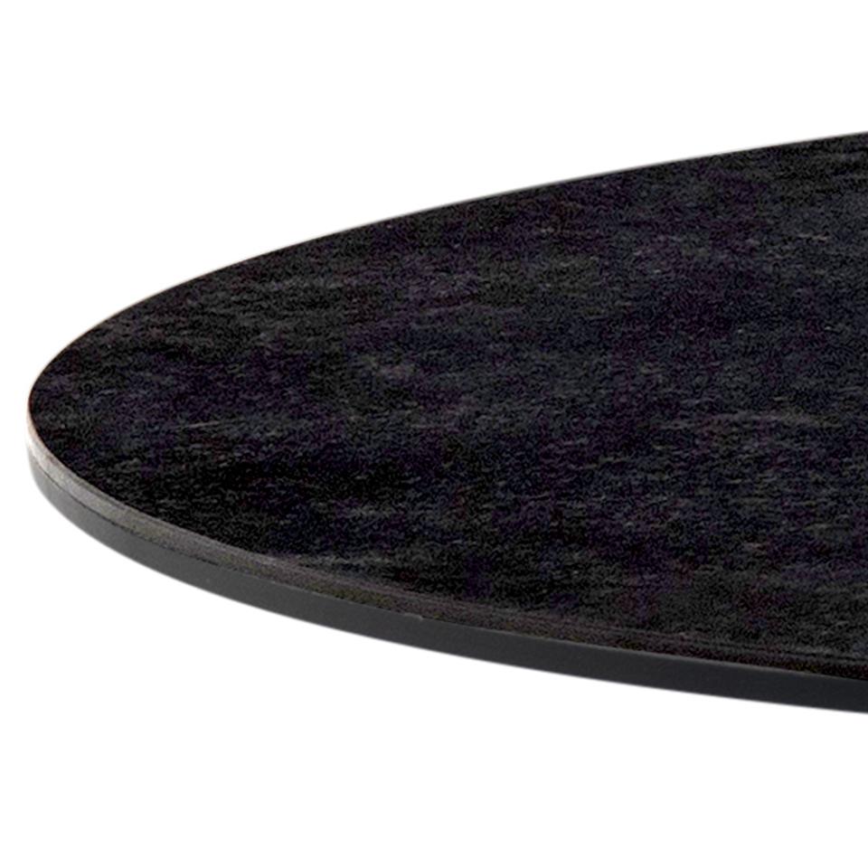 LAXE ovāls pusdienu galds,melna Fairbanks neapstrādāta keramika 180x90x74 cm