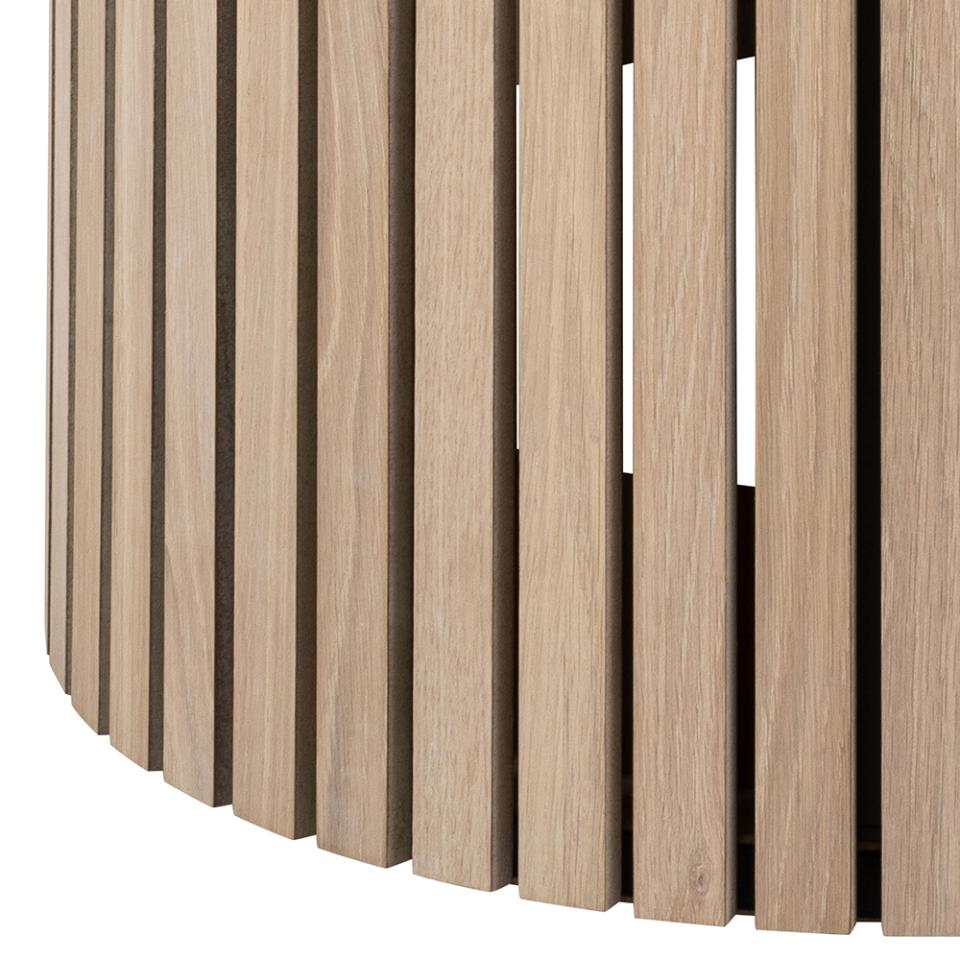 LIN apaļš pusdienu galds balti pigmentēts eļļots ozola finieris,Ø120x75 cm