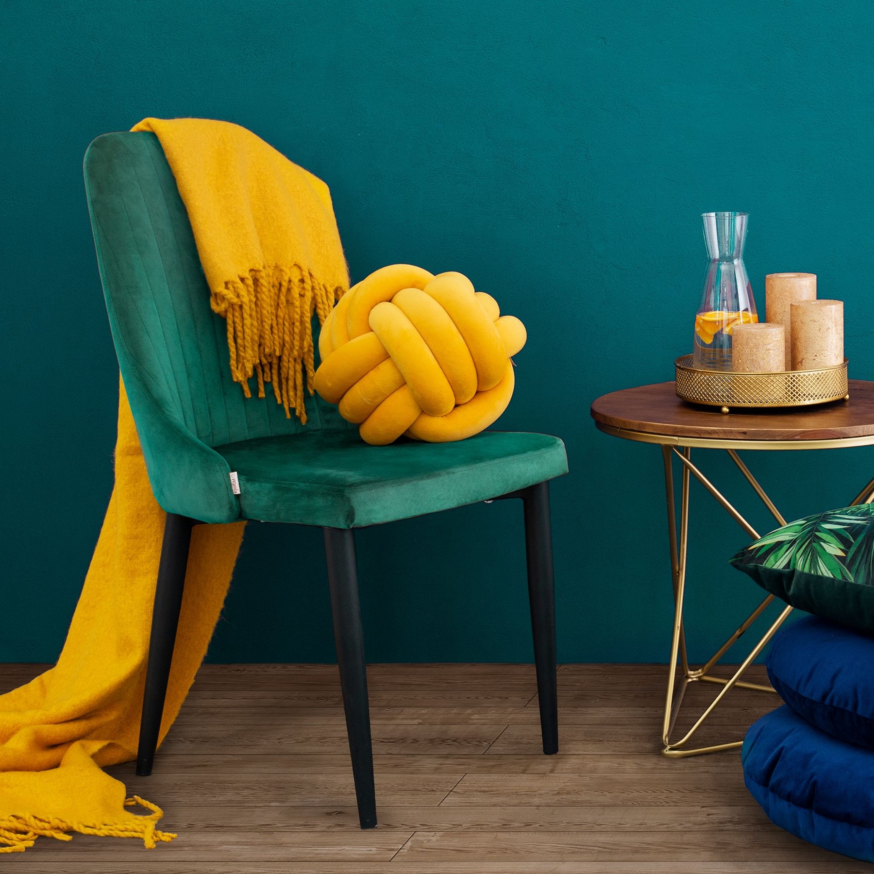 LOUIS zaļš samta krēsls 45x45x90 cm