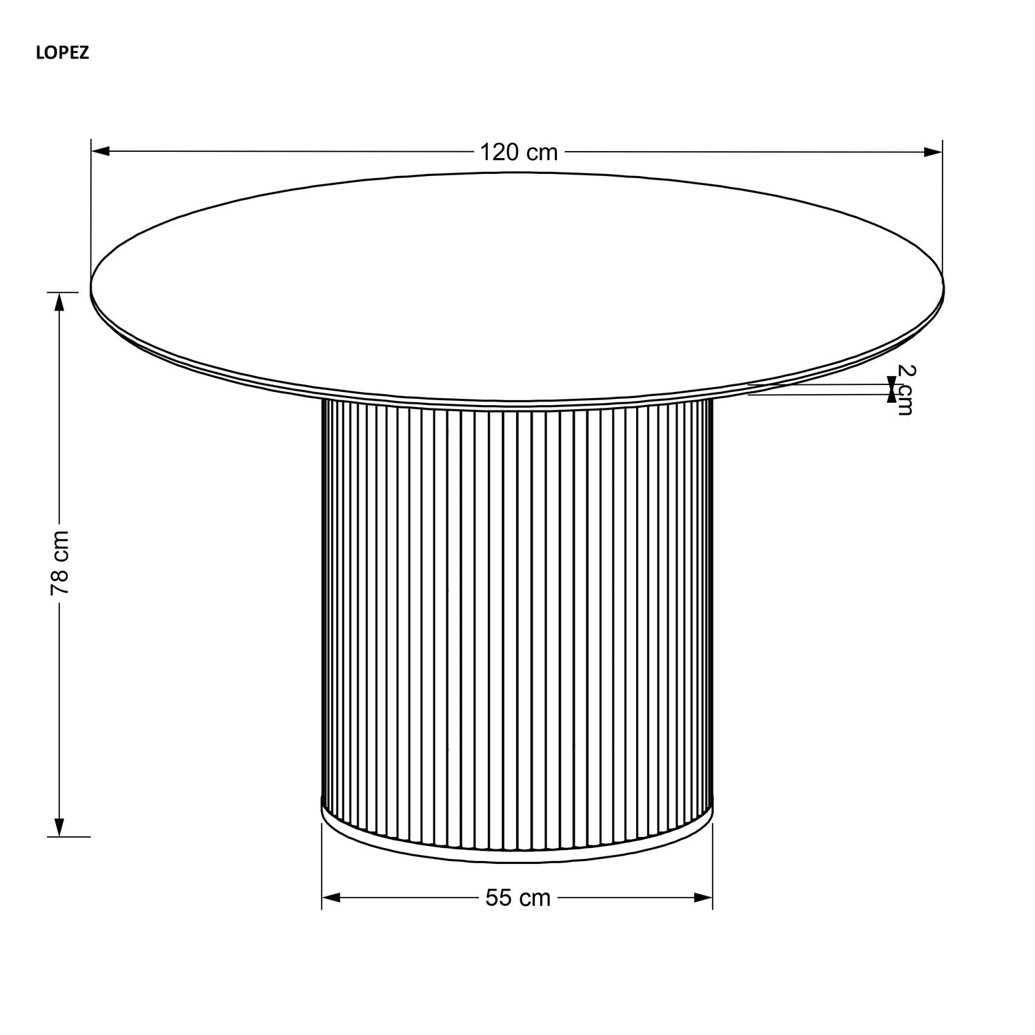 LP apaļais galds, dabīgs ozols