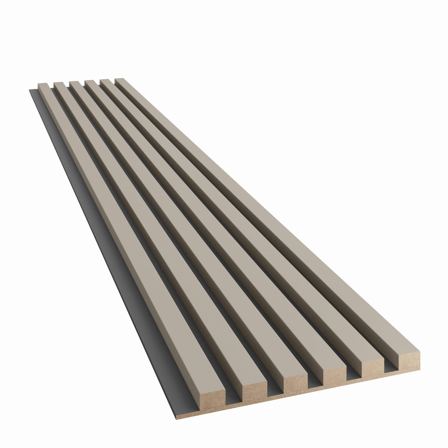 Lamele slim uz melna MDF plātnes bēšs 300x24x2750 mm - N1 Home