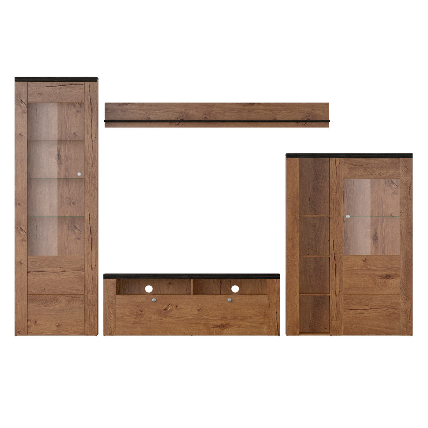 Sienas bloks Laroš 240+/206/37 cm Lefkas ozols/pieskāriena koks