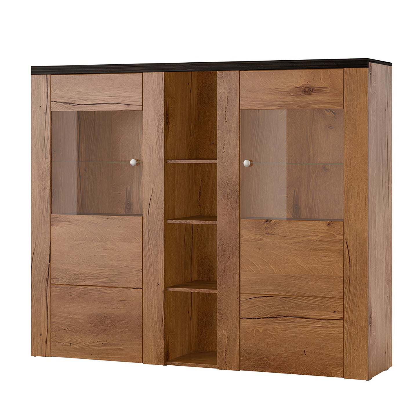 Kumode Laroš 155/130/37 cm Lefkas ozols/pieskārienkoks - N1 Home