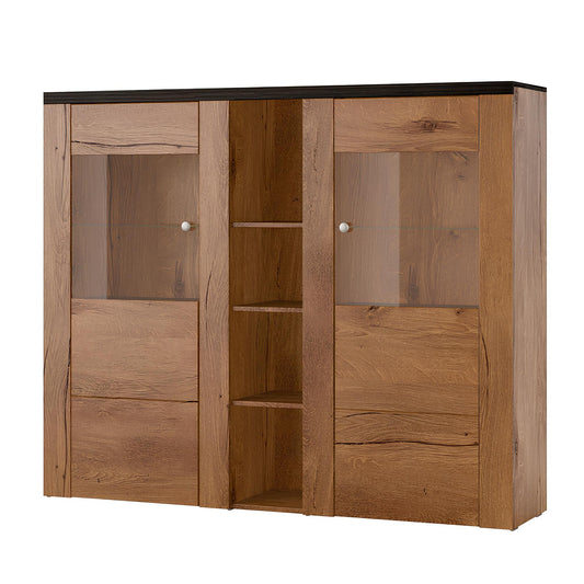 Kumode Laroš 155/130/37 cm Lefkas ozols/pieskārienkoks - N1 Home