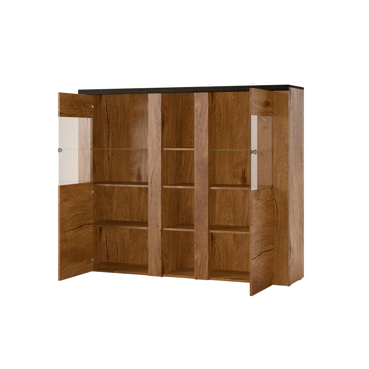 Kumode Laroš 155/130/37 cm Lefkas ozols/pieskārienkoks - N1 Home