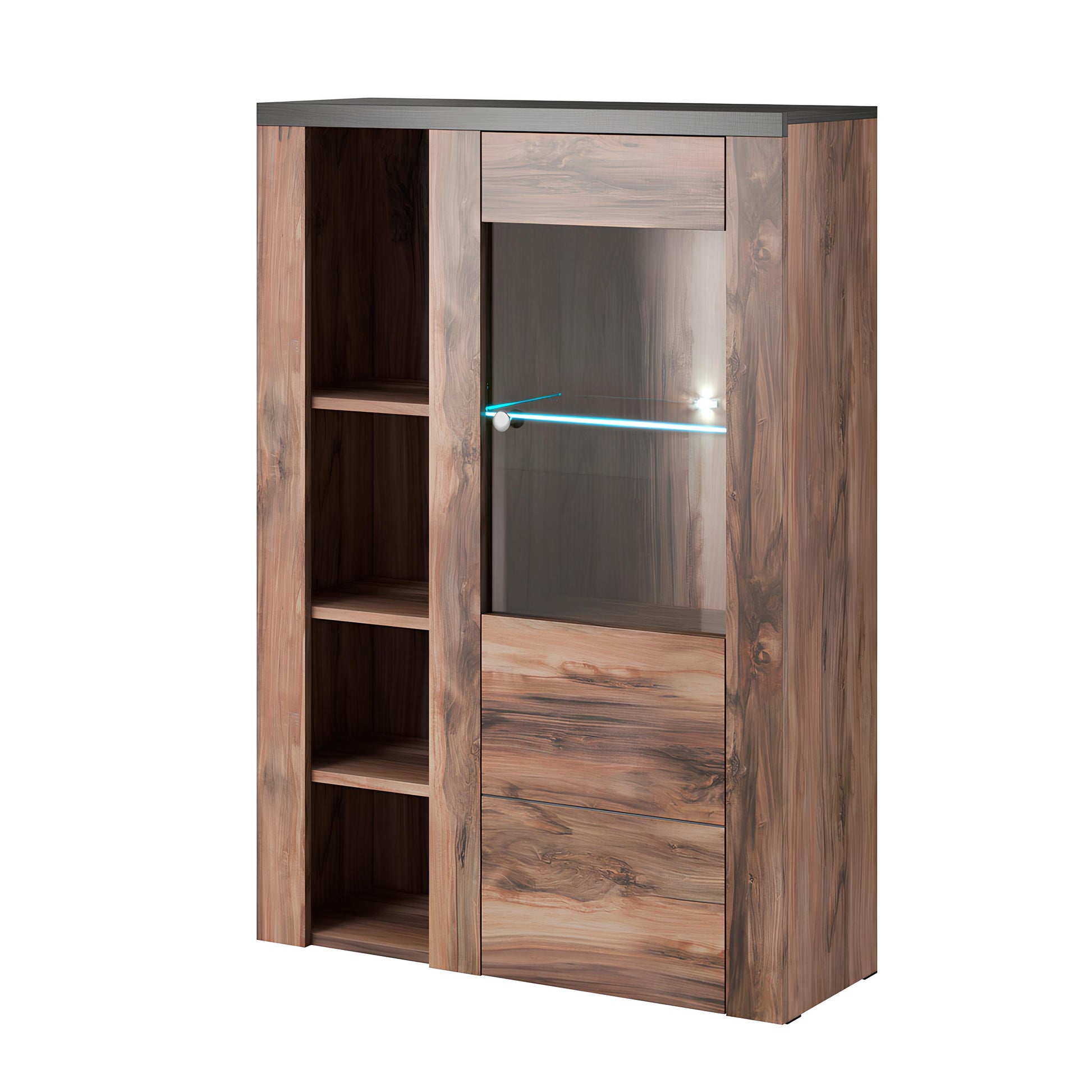 Skapis Laroš 100/37/145 cm touchwood/ satīna nusbaum - N1 Home