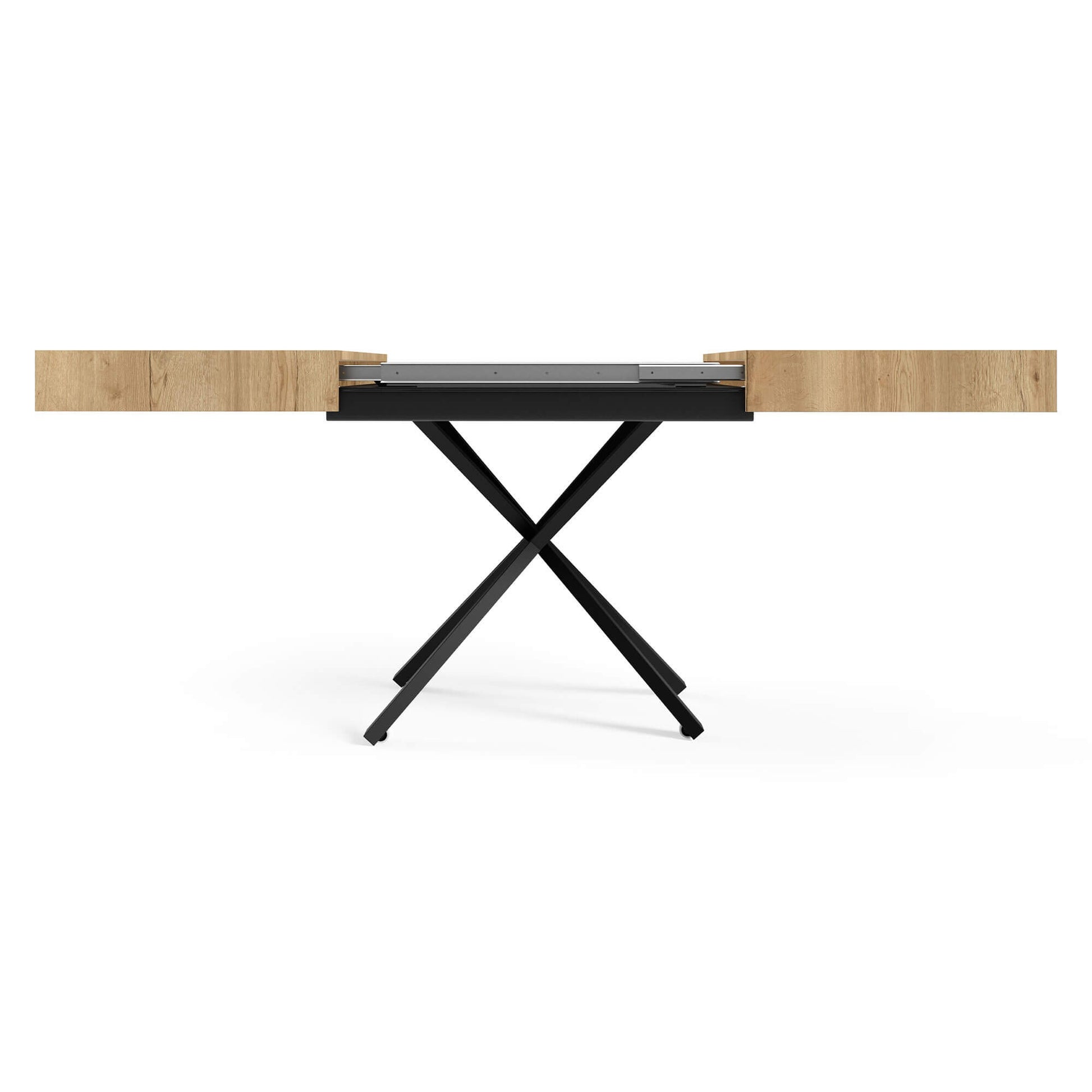 Galds Tiks X 27-80/120-200/80 cm Truffle brūns Davos ozols - N1 Home