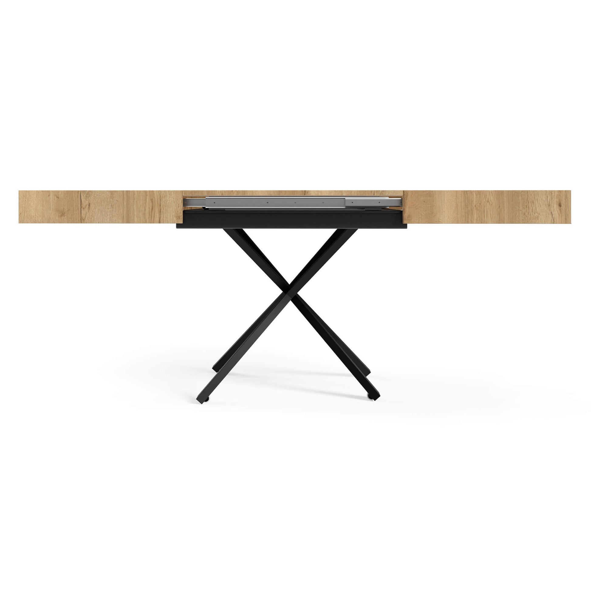 Galds Tiks X 27-80/120-200/80 cm melns Pietra Grigio/zelts - N1 Home