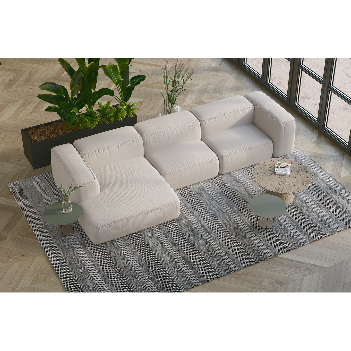 Dīvāns Lust S1 Befame 84/313/178 cm grafits