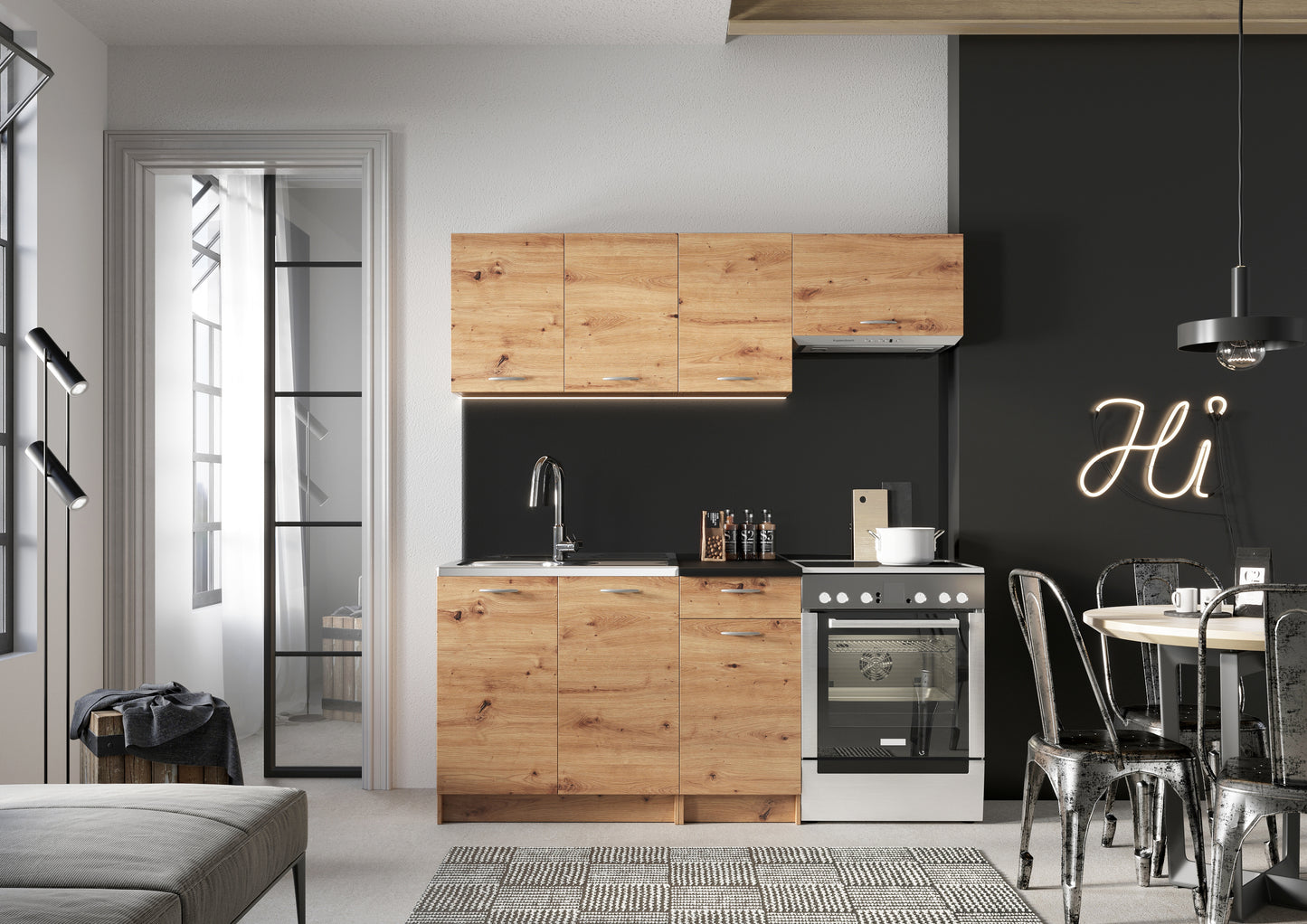 Virtuve MOKA 180 cm artisan ozols - N1 Home