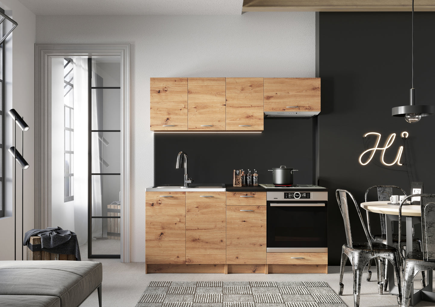 Virtuve MOKA 180 cm artisan ozols - N1 Home