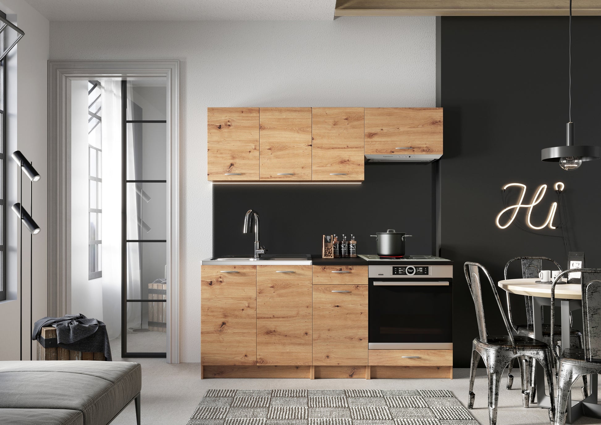 Virtuve MOKA 180 cm artisan ozols - N1 Home