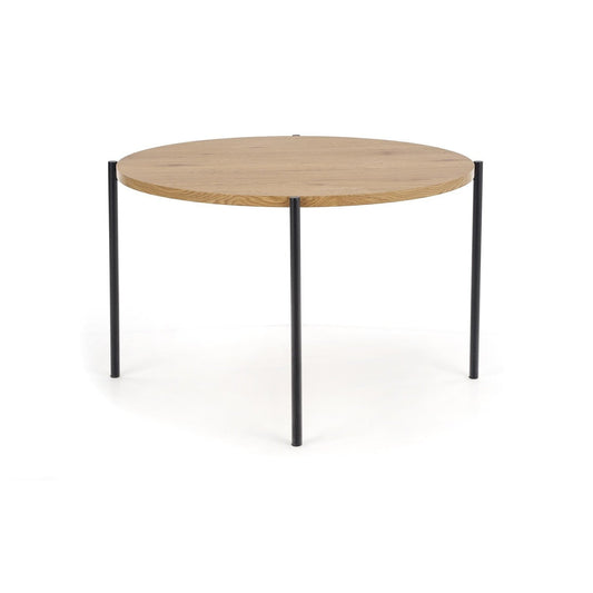 MG zelta/melna ozola apaļais galds 120/76 cm