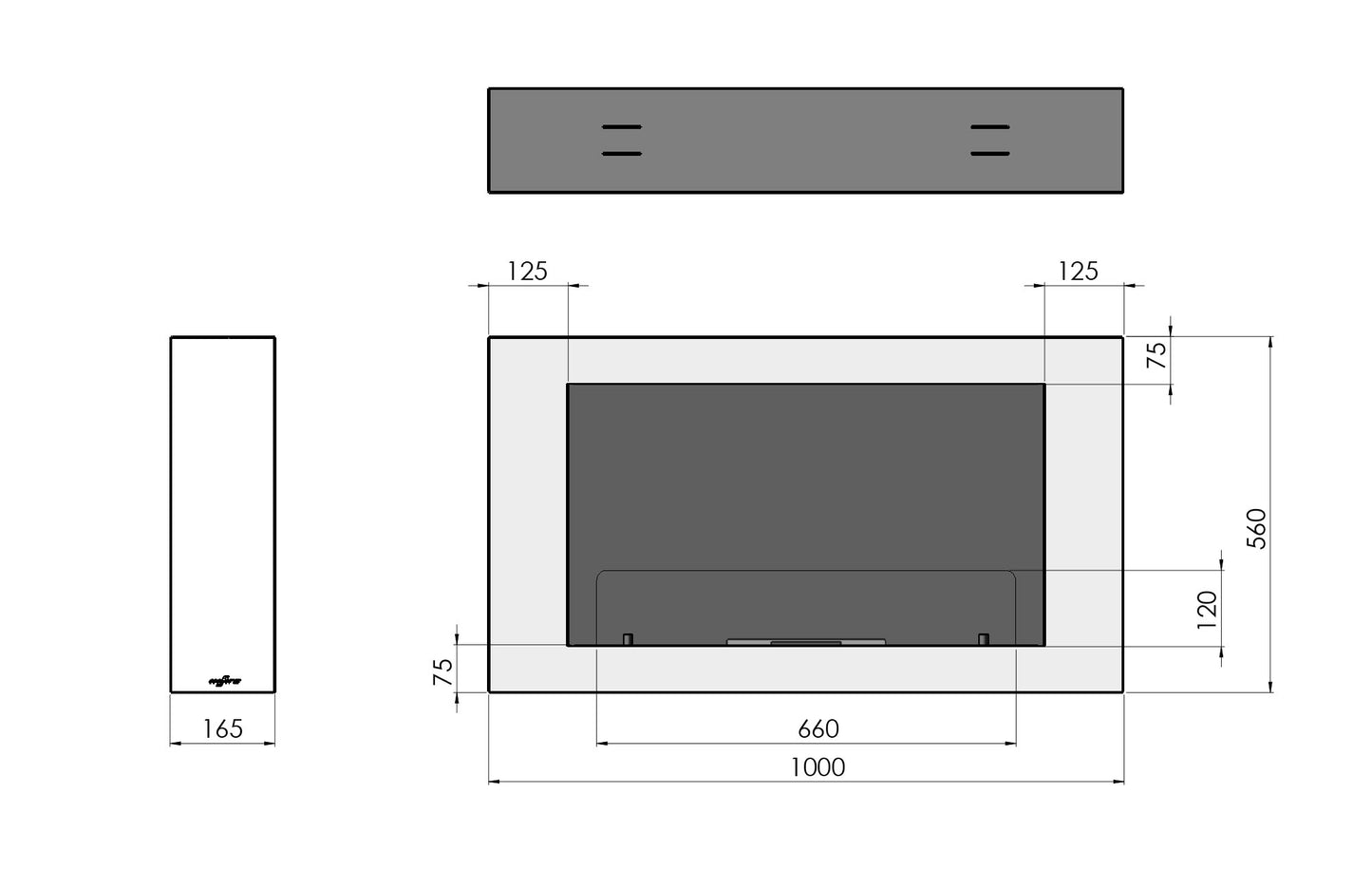 Biokamīns Mura 80/56/16;100/56/16/120/56/16 cm balts - N1 Home