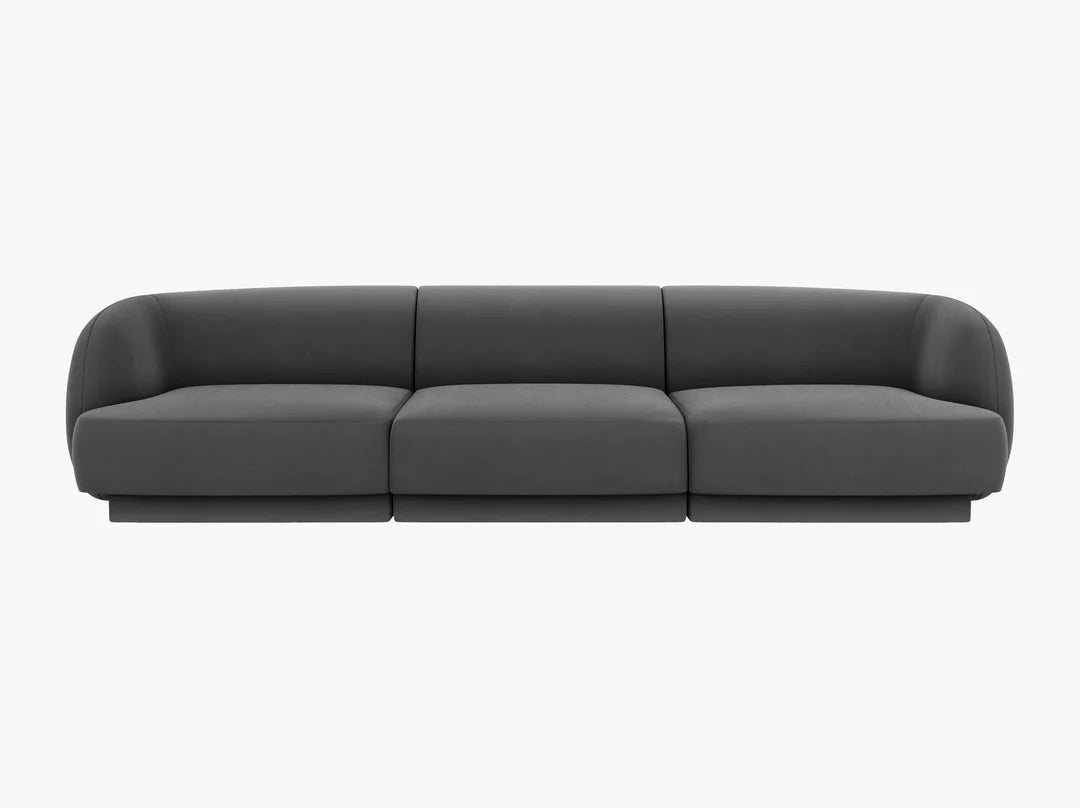 Dīvāns Miley Micadoni 255/90/70 cm Velvet Bluvel 14 Grey