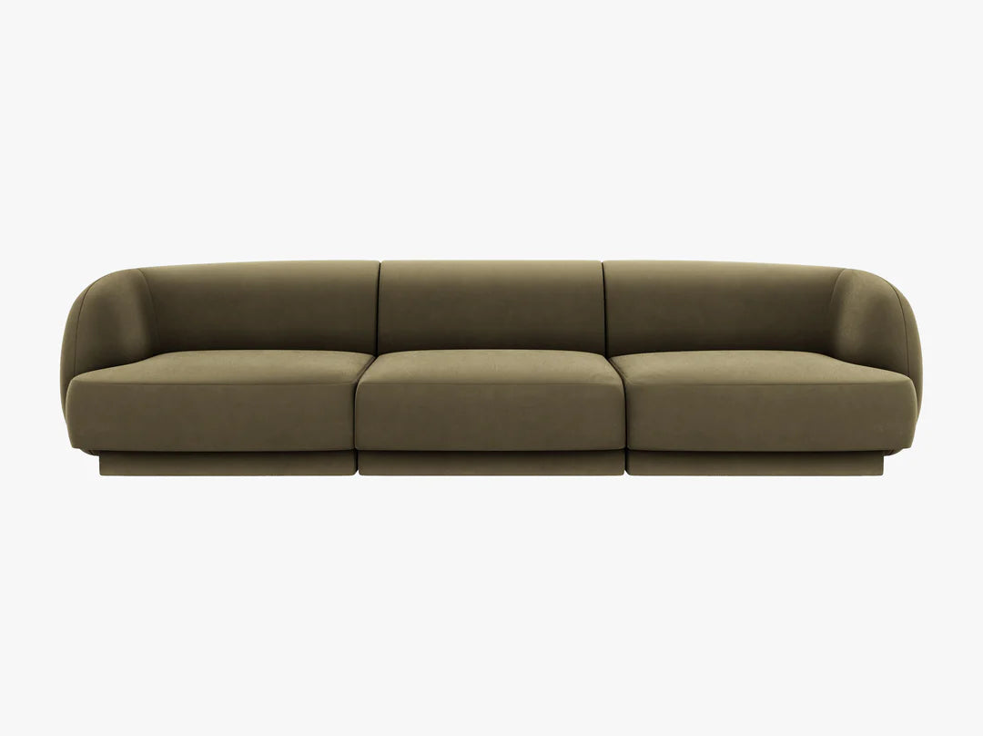 Dīvāns Miley Micadoni 255/90/70 cm Velvet Bluvel 77 Green