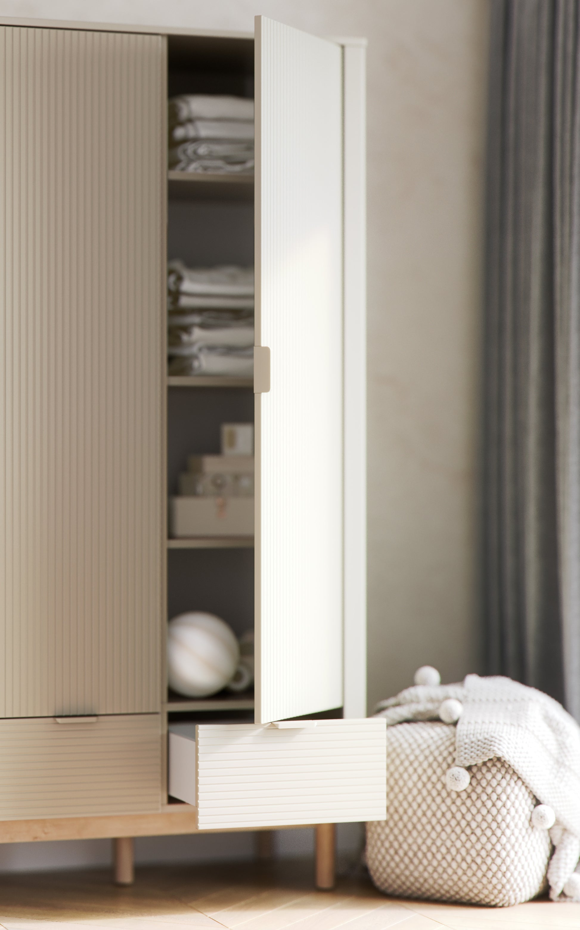 Skapis FOXY 197/144/52 cm šampanieša - N1 Home