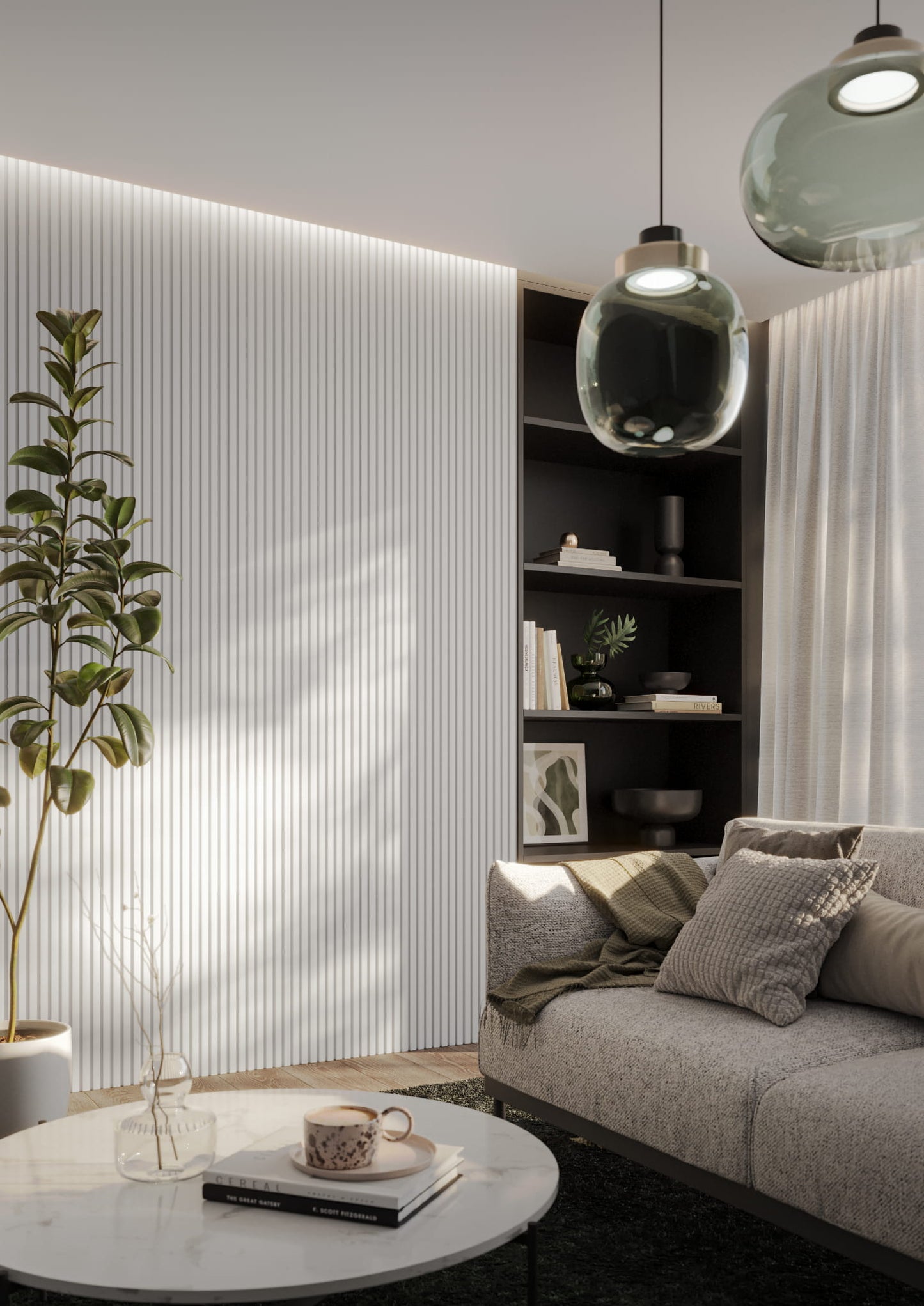 Minilameļi dekoratīvie paneļi 123x16x2750 mm balts - N1 Home