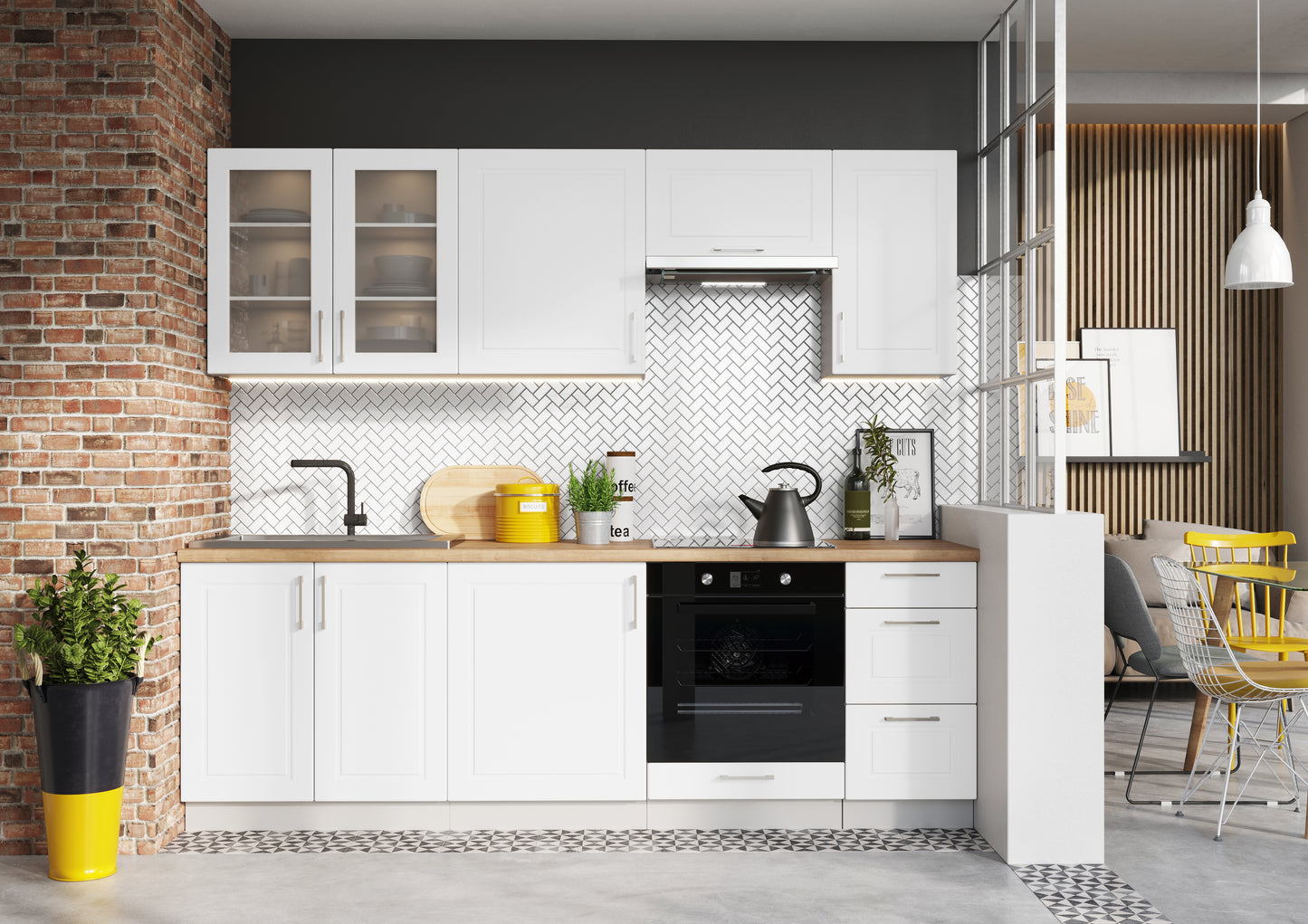 Virtuve NAPA 240 cm balts - N1 Home