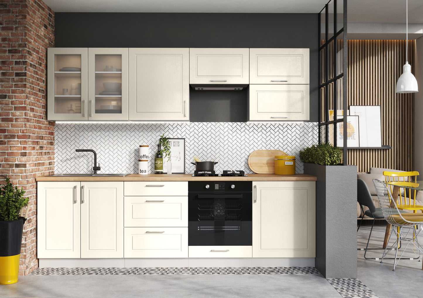 Virtuve NAPA NB 260 cm bēšs - N1 Home