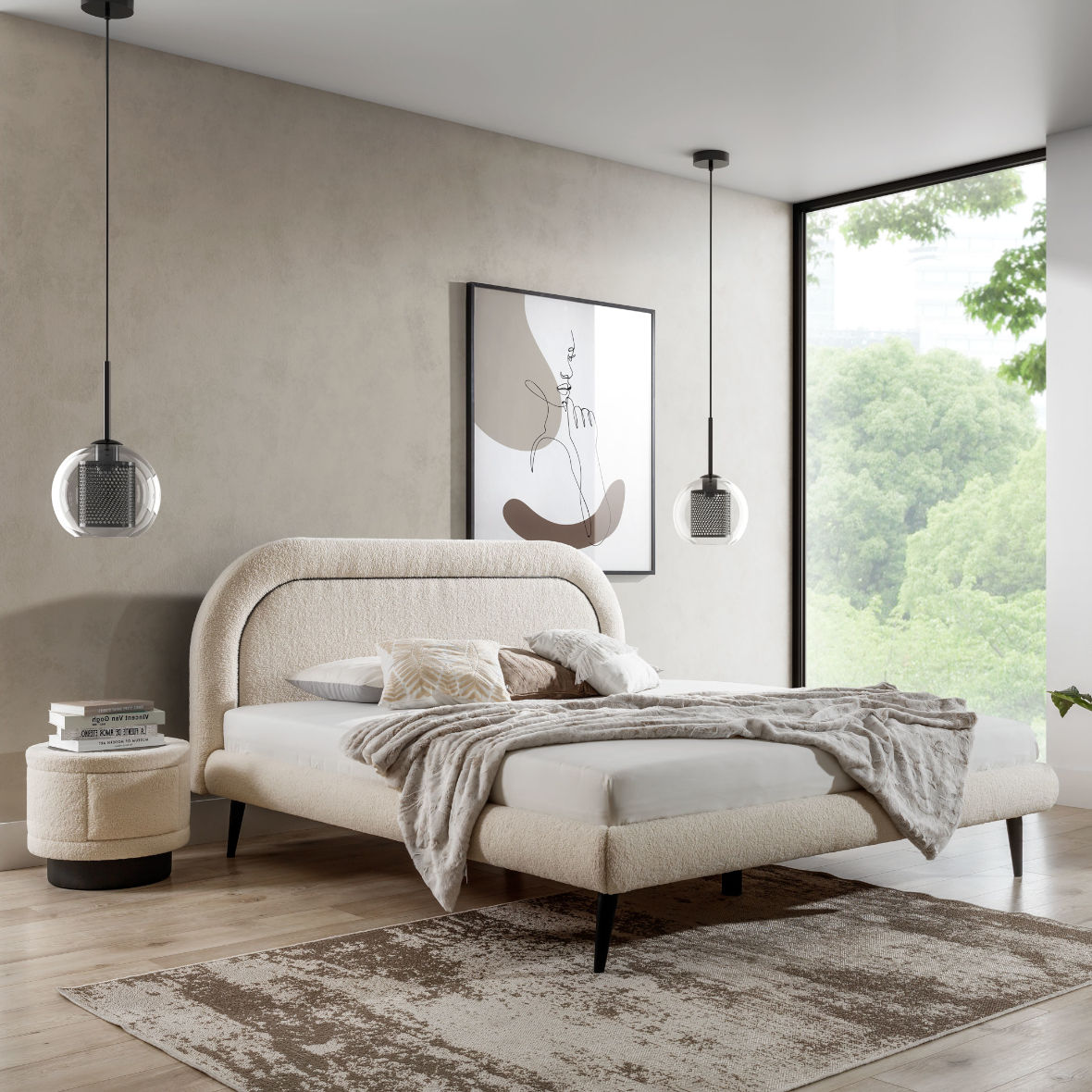 Gulta NEL 140/160/180 x 200 cm krēms - N1 Home