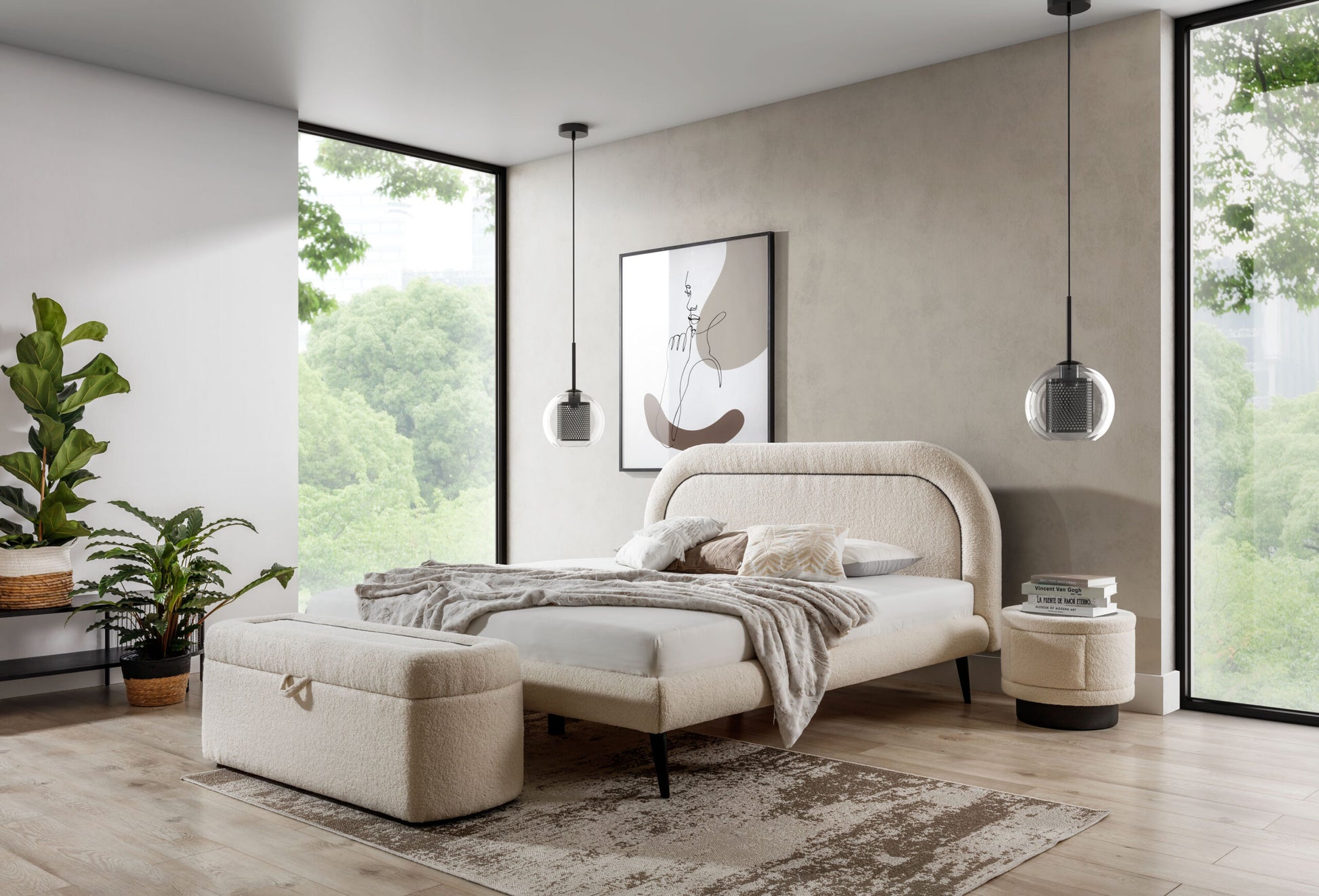 Gulta NEL 140/160/180 x 200 cm krēms - N1 Home