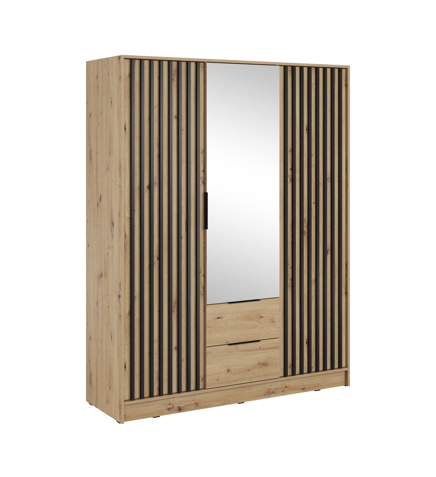 Skapis 3D NEKO ar spoguli 155/200/51 cm ozols - N1 Home