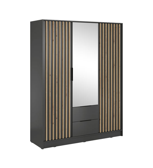 Skapis 3D NEKO ar spoguli 155/200/51 cm graffīts - N1 Home