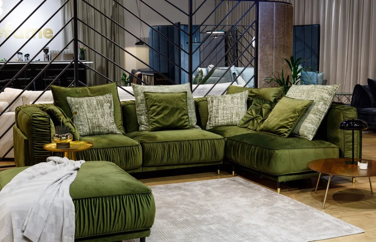 Dīvāns Bellissa Corners Befame Set 1 313/291/94 cm zaļs