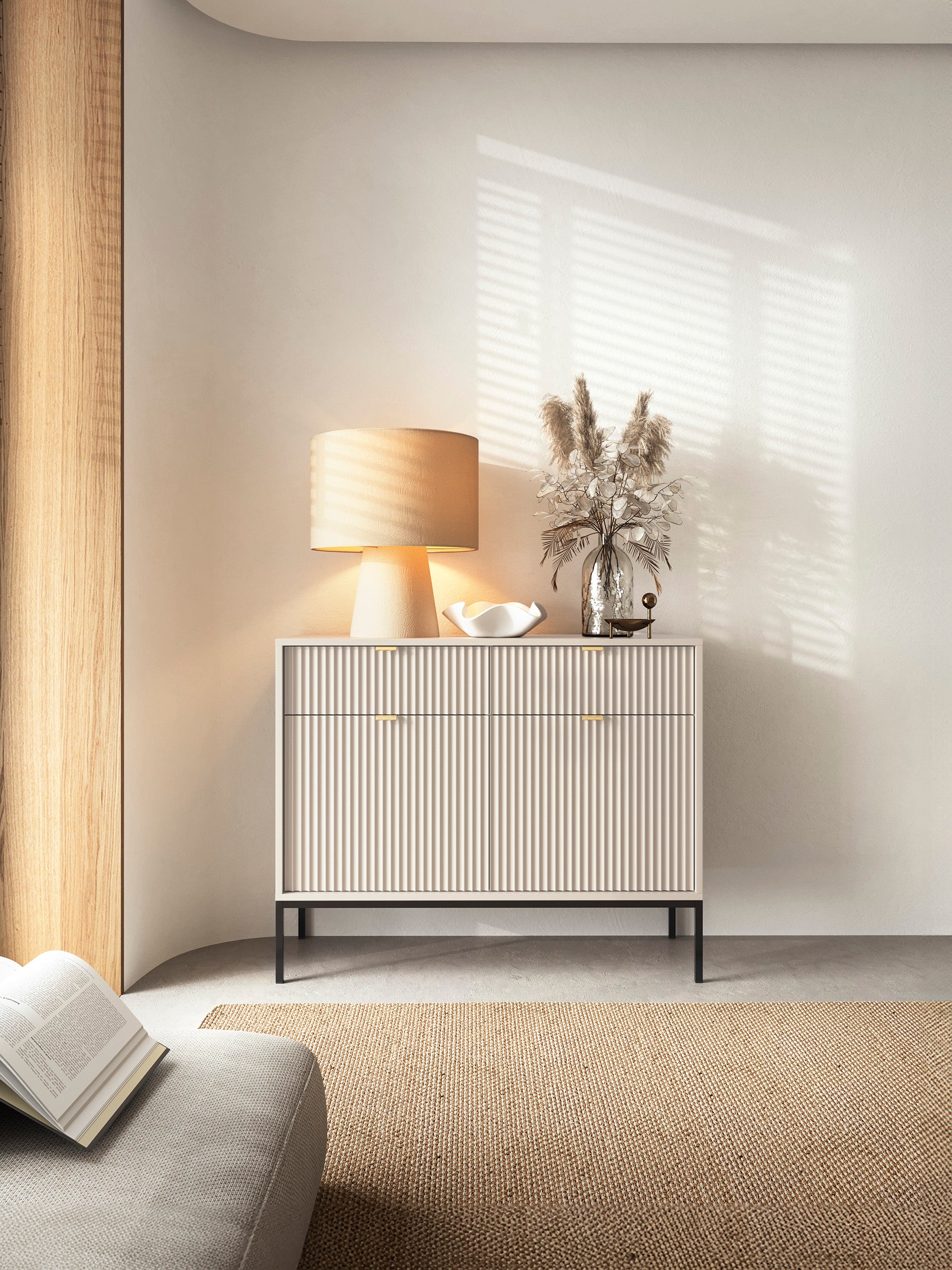 Kumode NV 104/83/39 cm kašmirs/melns - N1 Home