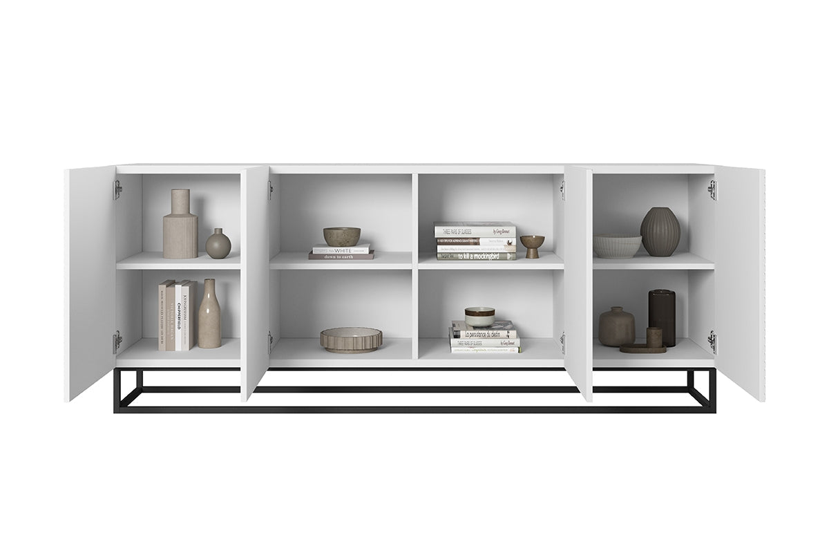 OSLO kumode ar metāla kājām 200/81/43 cm balts