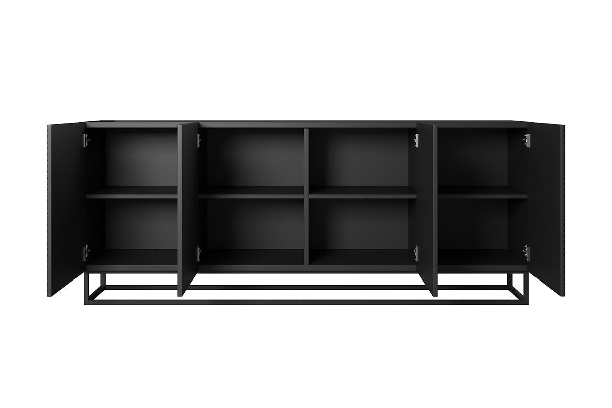 OSLO kumode ar metāla kājām 200/81/43 cm melns