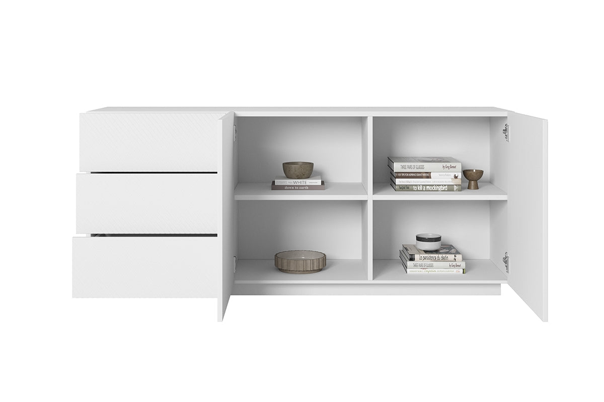 OSLO kumode bez kājas 167/71/43 cm matēts balts