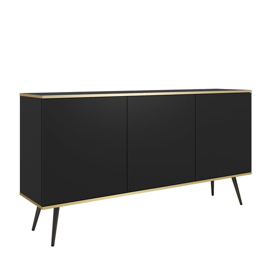 Kumode O2 160/85/39 cm melns/melns - N1 Home