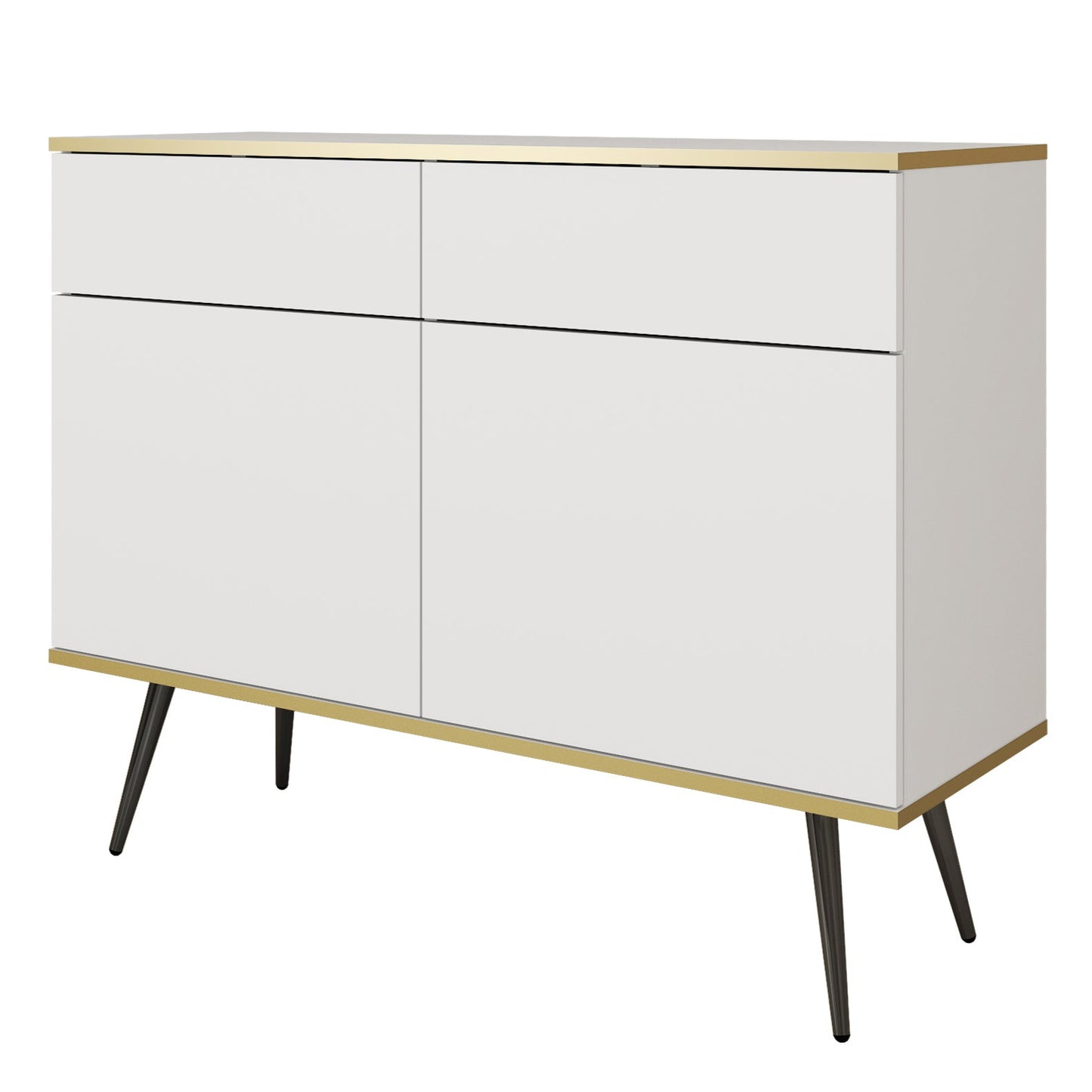 Kumode O2 107/85/39 cm balts/melns - N1 Home