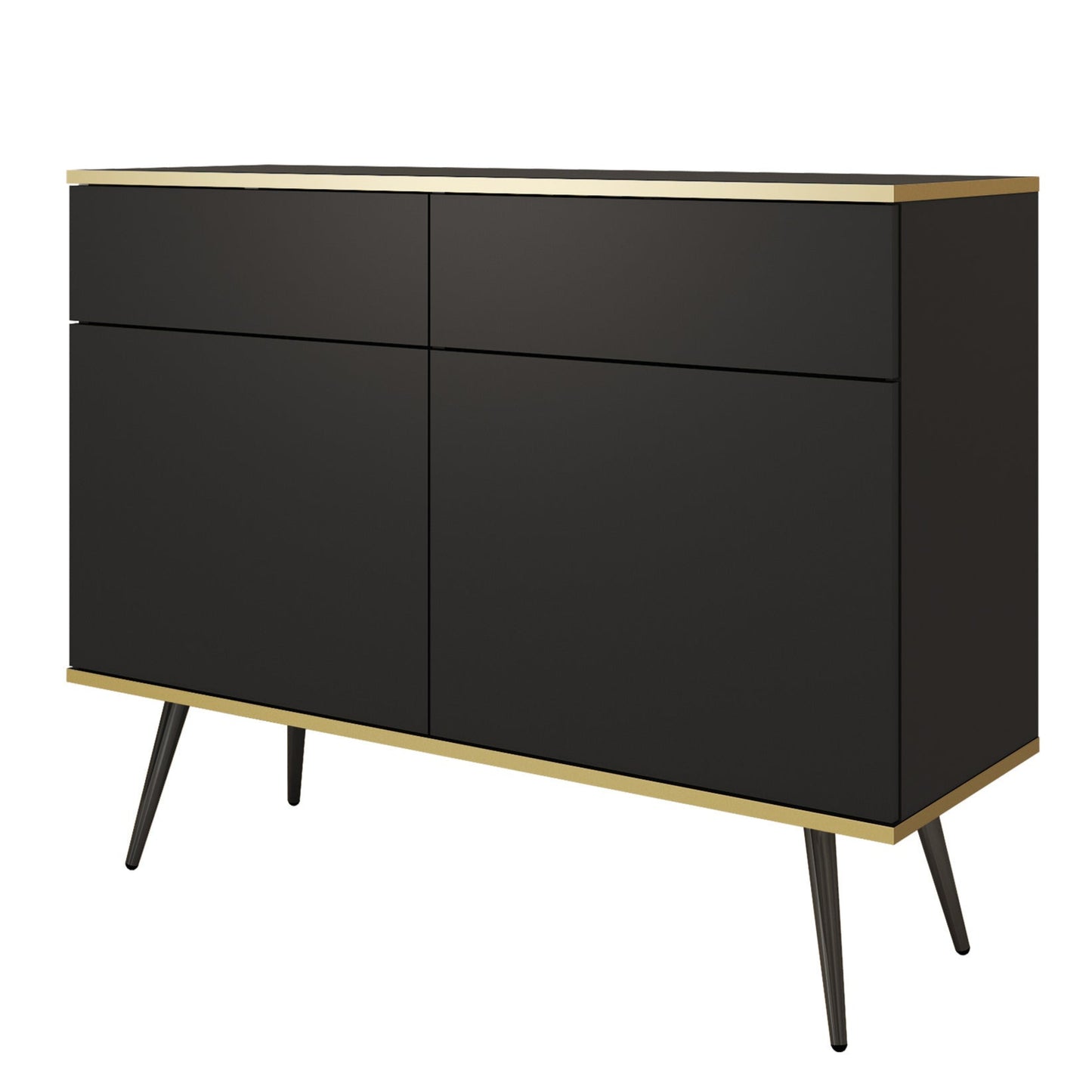 Kumode O2 107/85/39 cm melns/melns - N1 Home