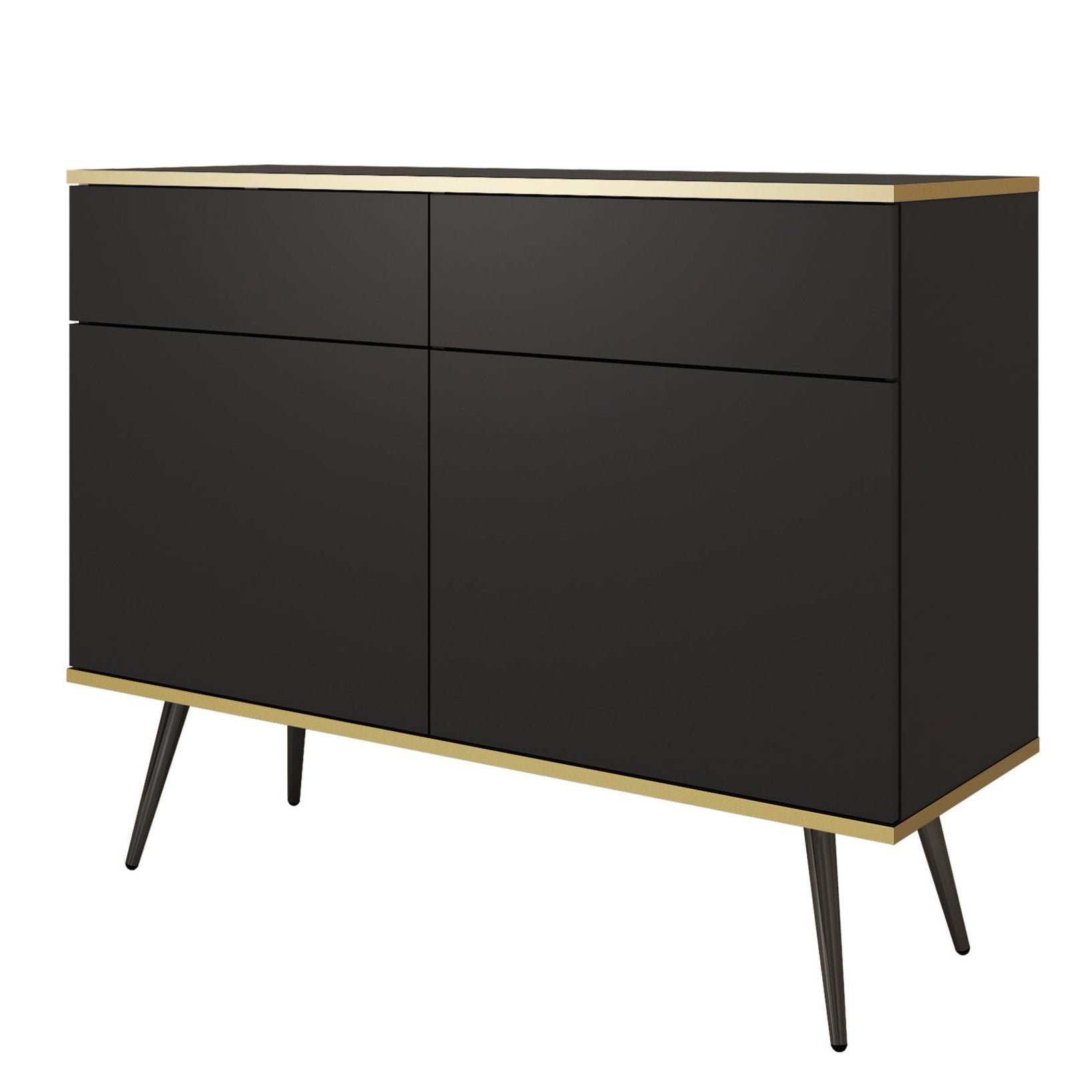 Kumode O2 107/85/39 cm melns/melns - N1 Home