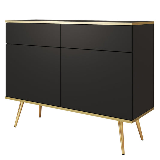 Kumode O2 107/85/39 cm melns/zelts - N1 Home