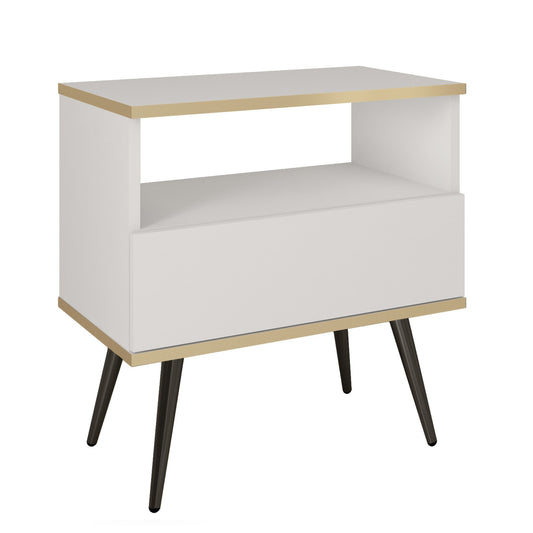 Naktsskapītis O2 54/59/39 cm balts/melns - N1 Home