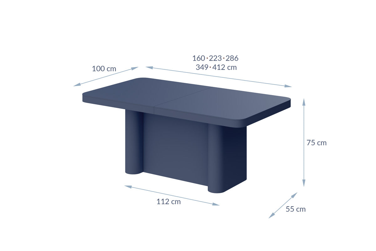 Galds Porto 160-412/100/75 cm kapučīno - N1 Home
