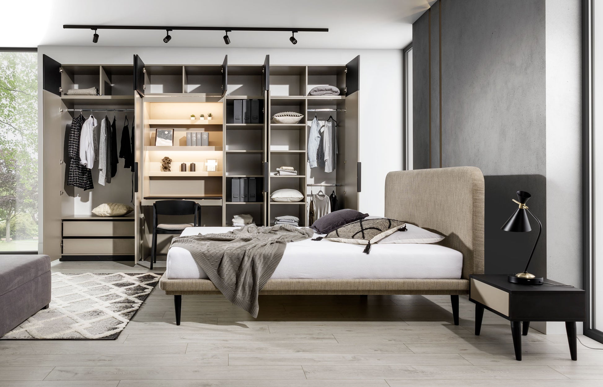 Skapis ar plauktiem UFIO 100/60/200 cm - N1 Home