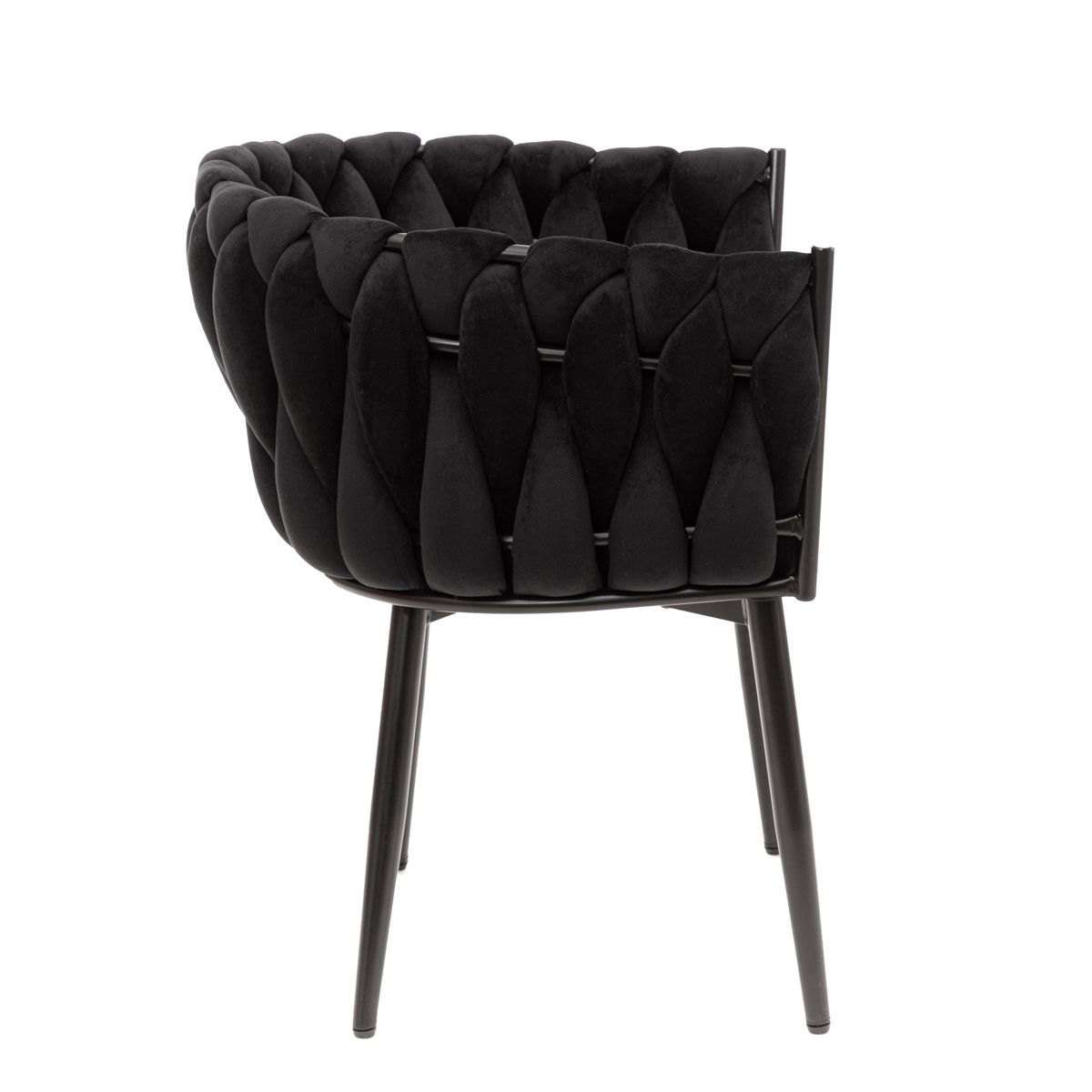 PRINSSI melns samta krēsls 64x54x73 cm