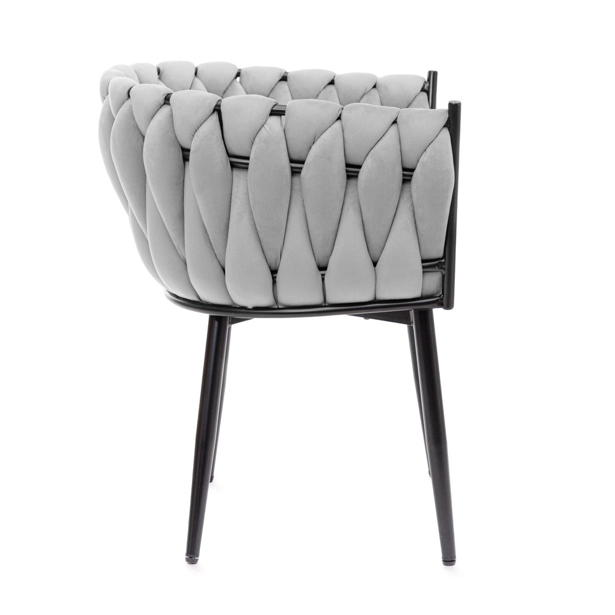 PRINSSI pelēks samta krēsls 64x54x73 cm