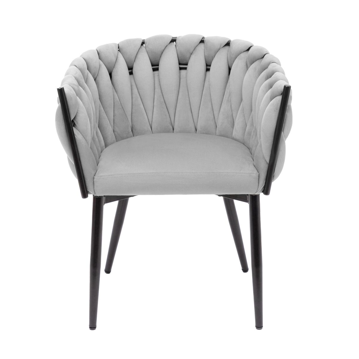 PRINSSI pelēks samta krēsls 64x54x73 cm