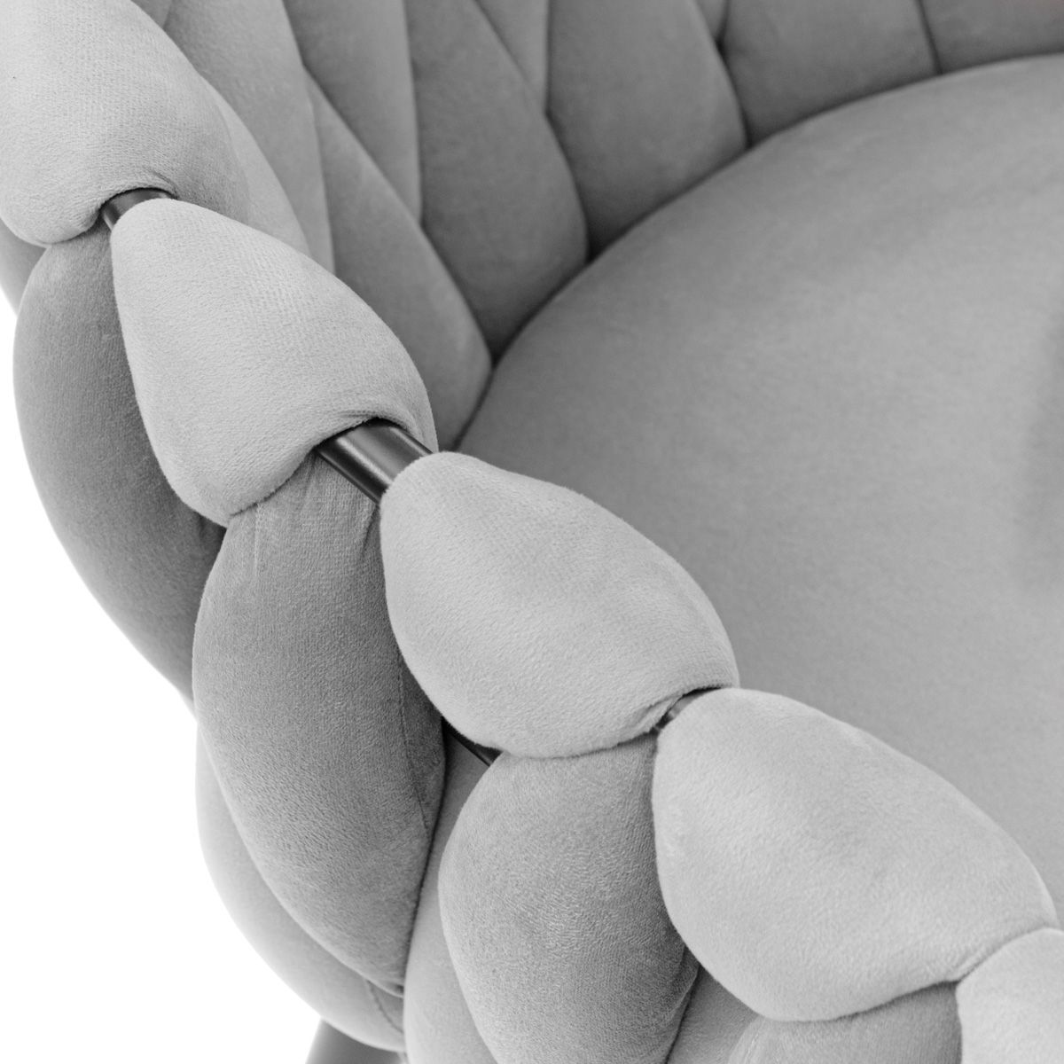 PRINSSI pelēks samta krēsls 64x54x73 cm